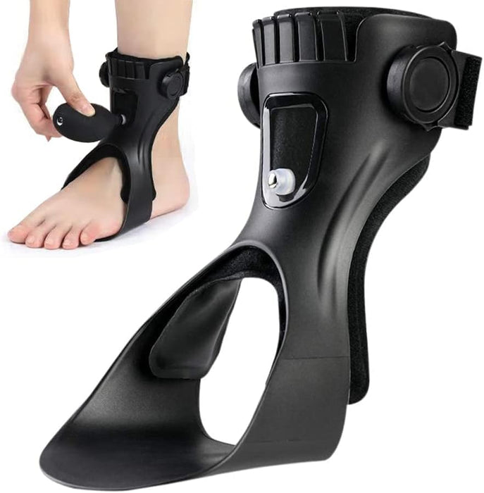 AFO Drop Foot Brace, Upgraded Medical Foot Up Ankle Foot Orthosis Support with Inflatable Airbag for Hemiplegia Stroke Shoes Walking Foot Stabilizer (Left, S)