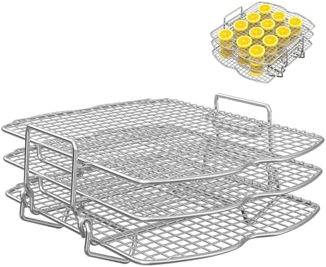 Dehydrator Stand Rack for Ninja Foodi AG300,AG301 Accessories,3 Stackable Layers Dehydrator Stand for Ninja AG300C,AG301C,AG302,AG400,IG301A,Stainless Steel