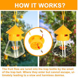 Simashts Reusable Fruit Fly Traps Outdoor Hanging with Fruit Fly Bait Trap Refill, Fly Killer Fruit Fly Catchers for Outdoor Vegetable Garden, Orchards (Not for Kitchen)