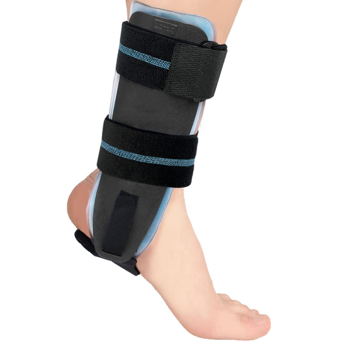 Velpeau Ankle Brace - Stirrup Ankle Splint - Adjustable Rigid Stabilizer for Sprains, Tendonitis, Post-Op Cast Support and Injury Protection for Women and Men (Gel Pads, Large - Left Foot)