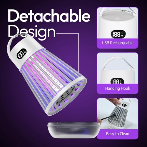 Zappify Zapper 2.0 Charge Portable Bug Zapper, Indoor & Outdoor, Cordl