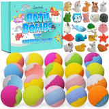 Bath Bombs for Kids with Surprise Inside, 20 Pack Kids Bath Bombs Gift Set with Toys for Girls Boys, Handmade Bubble Bath Fizzy Balls Kit for Birthday, Christmas, Easter(Package May Vary)