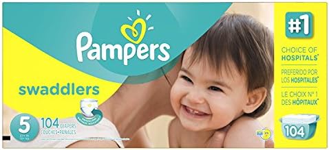Pampers Swaddlers Disposable Diapers Size 5, Economy, Yellow, 104 Count