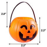 HANSGO Mini Halloween Portable Pumpkin Bucket, 12PCS 2.5 inches Small Halloween Pumpkin Candy Buckets Children Trick or Treat Bags