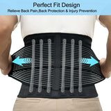 BOKIC Back Brace for Men and Women Lower Back, Lumbar Support Belt Relieve Lower Back Pain with 8 Reinforce Bones,Scoliosis, Sciatica,Herniated Disc,Back Brace for Lifting at Work 04 Black-L