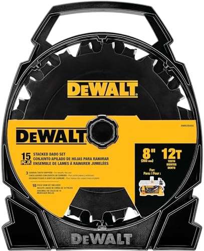 DEWALT Stacked Dado Saw Blade 8 Inch 12 Tooth (DW812DADO)