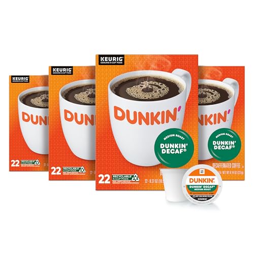 Dunkin' Decaf Medium Roast Coffee, 88 Keurig K-Cup Pods