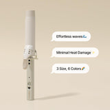 VODANA Professional GlamWave Ceramic Curling Iron, Long-Lasting Natural Curls, Instant Heat, Hair Curler, Curling Wand, Available in USA (1.4 inch, Ivory)