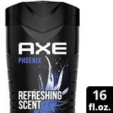 AXE Body Wash Phoenix 4 Count 12h Refreshing Scent Crushed Mint & Rosemary Men's Body Wash with 100% Plant-Based Moisturizers 16 oz