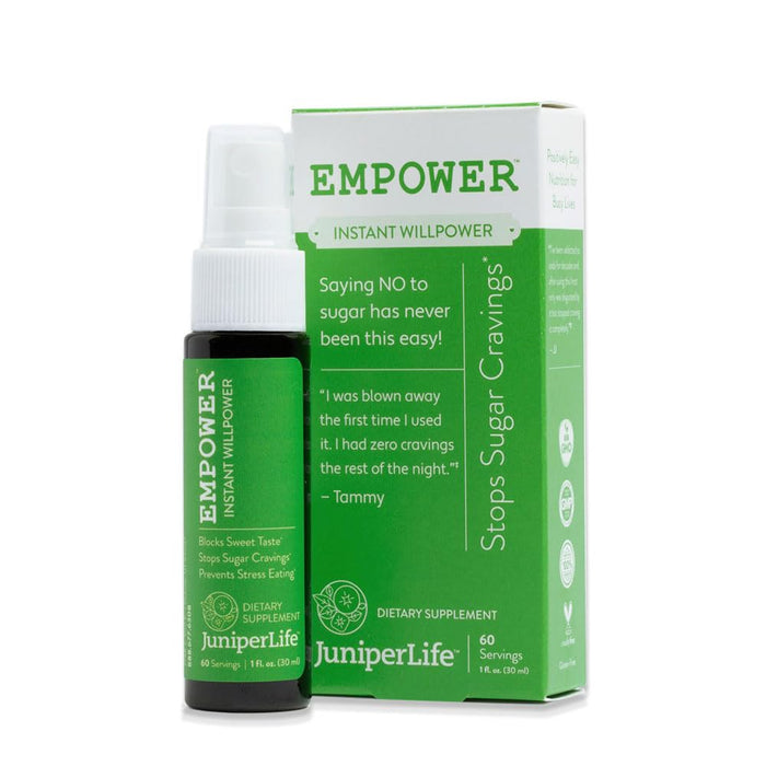 JuniperLIfe Empower - Instant Willpower™ for Sugar Cravings Appetite, Suppressant of Sugar Taste | Sugar Blocker w/Gymnema Sylvestre, 5HTP, Biotin, Chromium Picolinate | Supports Keto