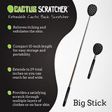 Cactus Scratcher Big XL Back Scratcher for Men, Women & Kids, Double Side Itch Reliever for Back, Head and Body, Compact Back Scratcher Extendable to 29 Inches - Black