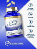 Carlyle Stress B Complex Vitamin Supplement | 180 Caplets | with Vitamin C | Non-GMO and Gluten Free