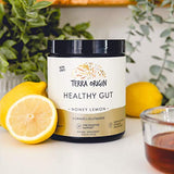 TERRA ORIGIN Healthy Gut Powder (Honey Lemon) | 30-Servings with L-Glutamine, Zinc, Glucosamine, Slippery Elm Bark and more!