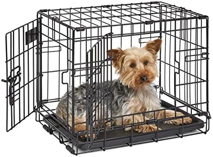 MidWest Homes for Pets Newly Enhanced Double Door iCrate Dog Crate, Includes Leak-Proof Pan, Floor Protecting Feet, Divider Panel & New Patented Features
