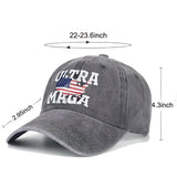 High End Ultra MAGA Hat American Flag Baseball Cap 2024 Trump Trucker Hat for Women Men Distressed Grey, X-Small-3X-Large