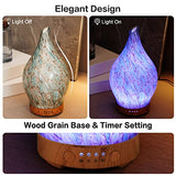 Porseme 100ml Glass Essential Oil Diffuser Aromatherapy Ultrasonic Cool Mist Humidifier 4 Running Hours Waterless Auto-Off Air Diffusers for Sleeping,Yoga,Office Working Spa and Rest (Light Blue)