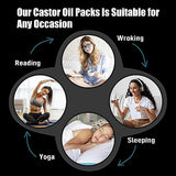 ZINGTERRA Castor Oil Pack Wrap Organic Castor Oil Packs for Liver Detox, Inflammation, Neck Wrap for Thyroid, Adjustable Elastic Strap Castor Oil Pack Compress Castor Oil Packs kit 4 Pack