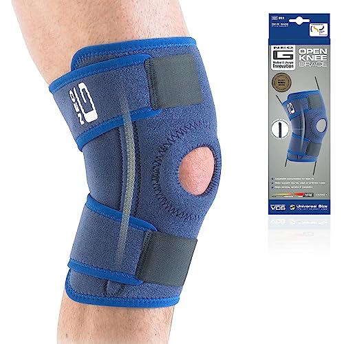 Neo-G Open Knee Brace - Knee Support for Patella Injuries, Joint Pain, Miniscus Tear, Rehabilitation, Sporting Injuries. Metal Side Stabilizers - Left or Right Knee - Class 1 Medical Device