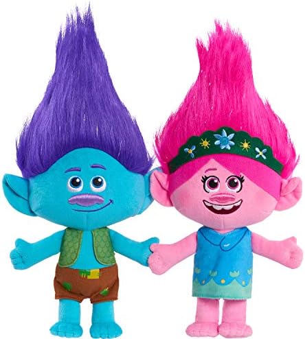 Trolls 13-inch World Tour Poppy & Branch Friendship Plush 2-Pack Stuffed Animals, Kids Toys for Ages 3 Up, Amazon Exclusive by Just Play