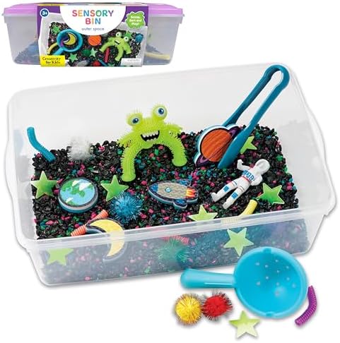 Creativity for Kids Sensory Bin: Outer Space Toys - Preschool and Toddler Sensory Toys, Kids Gifts for Boys and Girls Ages 3-5+, 10.25 x 14.5 x 4.75 inches