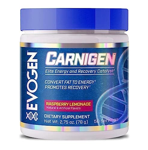 Evogen Carnigen Raspberry Lemonade | Carnitine Fat Burning Powder, Carnitine Tartrate, Acetyl-l-carnitine, Carnitine Orotate, Carnitine Fumarate, Bioperine | 50 Servings