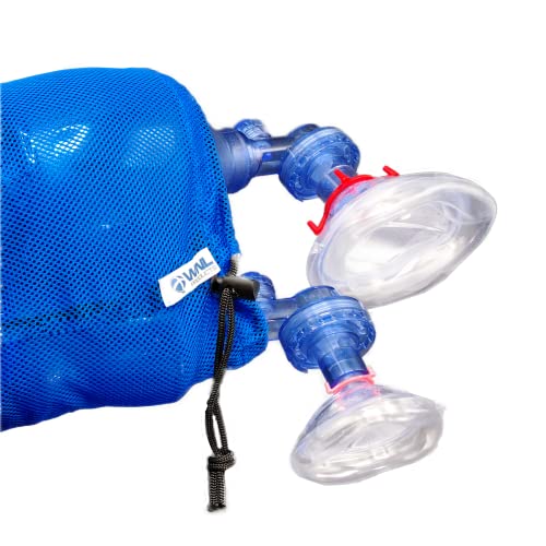 WNL Products 5000BVM-COMBO, 1 Practi-Mask BVM Adult/Child and 1 BVM Infant (Practi-Mask, Valve Squeeze Bag, Reservoir Bag)