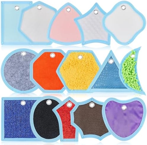Haull 15 Set Sensory Mats Assorted Textured Sensory Floor Tiles Room Wall Panel Sensory Exercise Tactile Toy for Autistic Children Kids Baby Toddler Fidgeting Activity(Mixed Shapes,5.91 Inch)
