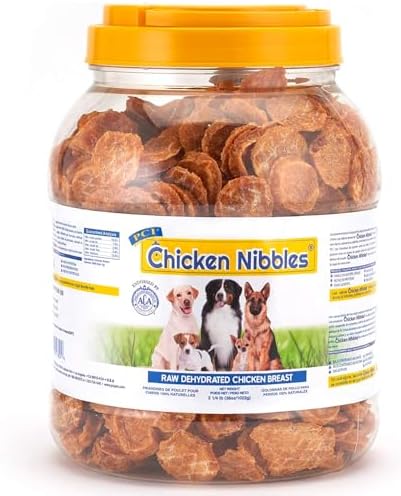 Pet Center Inc. (PCI) Chicken Nibble Dog Treats, 2.25lb. – 100% Real Raw Dehydrated Chicken Breast Bites for Small, Medium & Large Dogs
