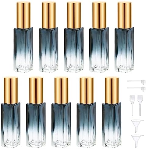Segbeauty 10ML Perfume Bottles Empty, Set of 10 Mini Perfume Travel Refillable, Glass Spray Bottle Atomizer Portable Leak-proof Travel Sprayer for Dispensing Perfume Fragrance Toiletries Cosmetic