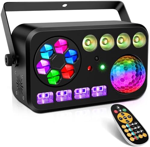 Stage Lights Party Light: 100W 5IN1 DJ Lights Magic Ball Bee Eye Multi Effects Sound Activated Auto Play by Remote DMX Control for Wedding Disco Party Events Show Music Dance Bar Club Gig