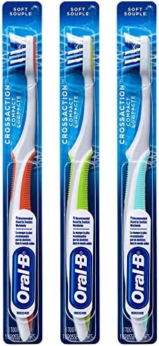 Oral-B CrossAction Compact Toothbrush, 23 Soft (Colors Vary) - Pack of 3