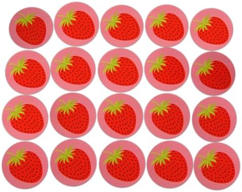 Novel Merk Strawberry Fruit & Berry Vinyl Stickers - 2” Round Individual Decals for Laptop, Water Bottle, Party Favors, & Decor - Adheres to Clean Surfaces & Waterproof (20 Pack)
