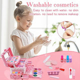 Aimidola Kids Makeup Kit for Girl - 63 PCS Washable Non Toxic Kid Make Up Toys, Children Princess Toddlers Little Girls Play Makeup Set, Christmas Birthday Gifts Toy for 4 5 6 7 8 9 10 Year Old Girls