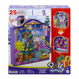 Polly Pocket Advent Calendar, Winter House Design, 4 Floors with 8 Rooms, 25 Surprises to Discover, Great for Ages 4 Years Old & Up