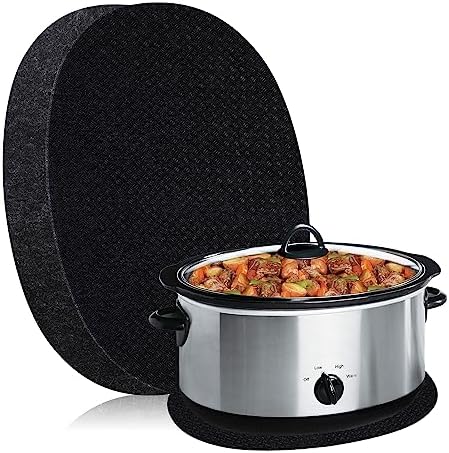 Heat Resistant Mat for Crockpot Slow Cooker with Appliance Slider Function, 2 Pack Countertop Protector for Crock Pot Slow Cookers, Crock-Pot 3-10 Quart, Hamilton Beach Slow Cooker