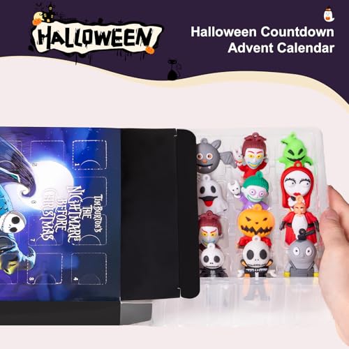 Halloween Advent Calendar 2024,Halloween CountDown Advent Calendar with 24 Classic Collectible Figures,Halloween Count down Calendar,Halloween Horror Figures Collectible Gift Kids Teen Adults