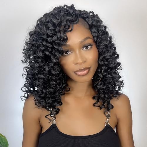 GoGo Curl Crochet Hair 7 Packs Water Wave Crochet Hair for Women 8 Inch Short Curly Crochet Braids Hair Deep Wave Braiding Hair for Boho Braids (8 Inch, 1B)