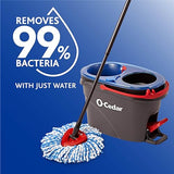 O-Cedar EasyWring RinseClean Microfiber Spin Mop & Bucket Floor Cleaning System with 3 Extra Refills, Plastic, Grey