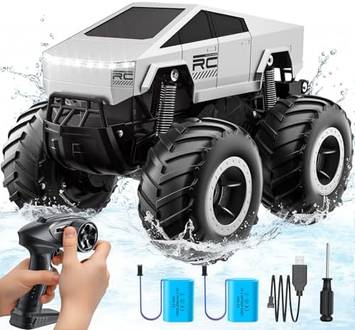 Remote Control Car Off-Road Pick-up Truck, 4WD Waterproof Cybertruck Toy RC Cars for All Terrain, 1:16 Scale Hobby Monster Truck Toys 2.4GHz Vehicles Kids Gifts for Boys/Girls Age 6 7 8 9 10-12+