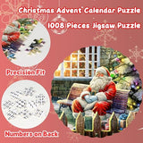 Wowok Advent Calendar 2024 Christmas Jigsaw Puzzles- The Christmas Cottage Holiday Puzzles for Adults Kids, 24 Parts 1008 Pieces Jigsaw Puzzles Gift for Countdown to Christmas