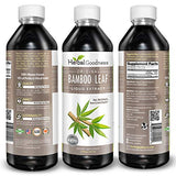 Bamboo Extract for Hair Growth - Natural Bamboo Leaf - Organic Hair Skin and Nail Vitamins Natural Silica, Collagen Supplement, Radiant Skin and Nails - 12oz Liquid - Herbal Goodness