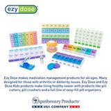 EZY DOSE Pill Cutter with Safety Shield and Magnifier, Daily Usage, Safely Cut Pills and Vitamins, Accurate and Easy Cutting, Color May Vary, BPA Free