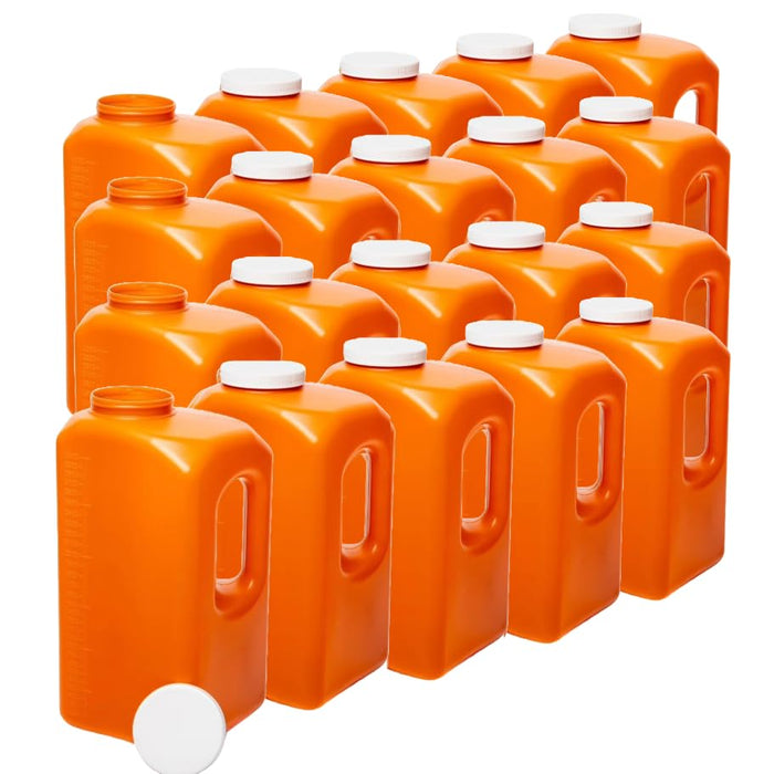 24-Hour Urine Collection Bottles with Easy-Grip Handle - Large Graduated Container for Overnight Collection with Wide Opening and Screw On Cover (20)