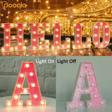 Pooqla LED Marquee Letter Lights, Light Up Pink Letters Glitter Alphabet Letter Sign Battery Powered for Night Light Birthday Party Wedding Girls Gifts Home Bar Christmas Decoration, Pink Letter O