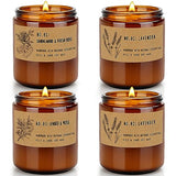 Candles for Home Scented, 4 Pack 28 Oz Candles Gifts for Women, Large Soy Scented Candles, Lavender Fresh Rose Long Lasting Aromatherapy Amber Candle Set for Women Men Birthday Thanksgiving Christmas