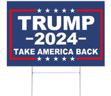 Trump 2024 Yard Sign with H-Stakes - Double Sided 18x12 Inch Trump Take America Back Signs, Placard Voted for Trump Lawn Signs Triggering Signs Rally Decoration Outdoor Lawn Yard Signs