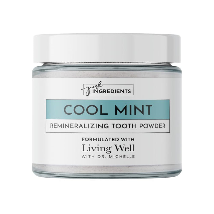 Living Well with Dr. Michelle Remineralizing Tooth Powder | Fluoride-Free Formula with Hydroxyapatite | Natural Cavity Prevention & Remineralization | Safe & Natural Ingredients | Cool Mint Flavor