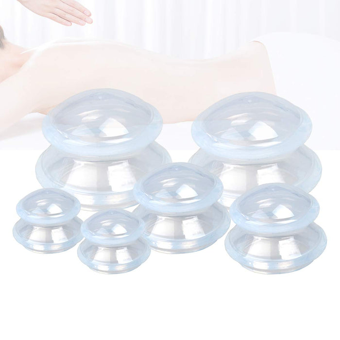 QISEEYA 6 Pieces Cupping Therapy Set-Silicone Cupping Therapy,3 Sizes Professional Studio and Home Cupping Set,More Potent Suction,Suitable for Cellulite,Joint Pain Relief,Myofascial Massage (White)