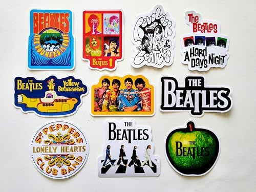 Classic Rock Band Sticker Pack (10 Stickers) 60's / 70's / 80's led Beatles Doors John Zeppelin Beetles Lennon