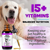 IMMAL 15 in 1 Dog Multivitamin Drops for Dogs - Dog Vitamins & Supplements Natural Dog Multivitamins and Minerals - Glucosamine, MSM for Skin & Coat, Heart Health, Bones, Joint, Immune System Support